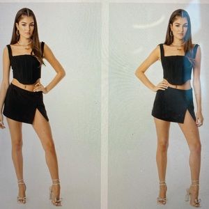 Edikted black slit skirt!